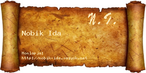 Nobik Ida névjegykártya